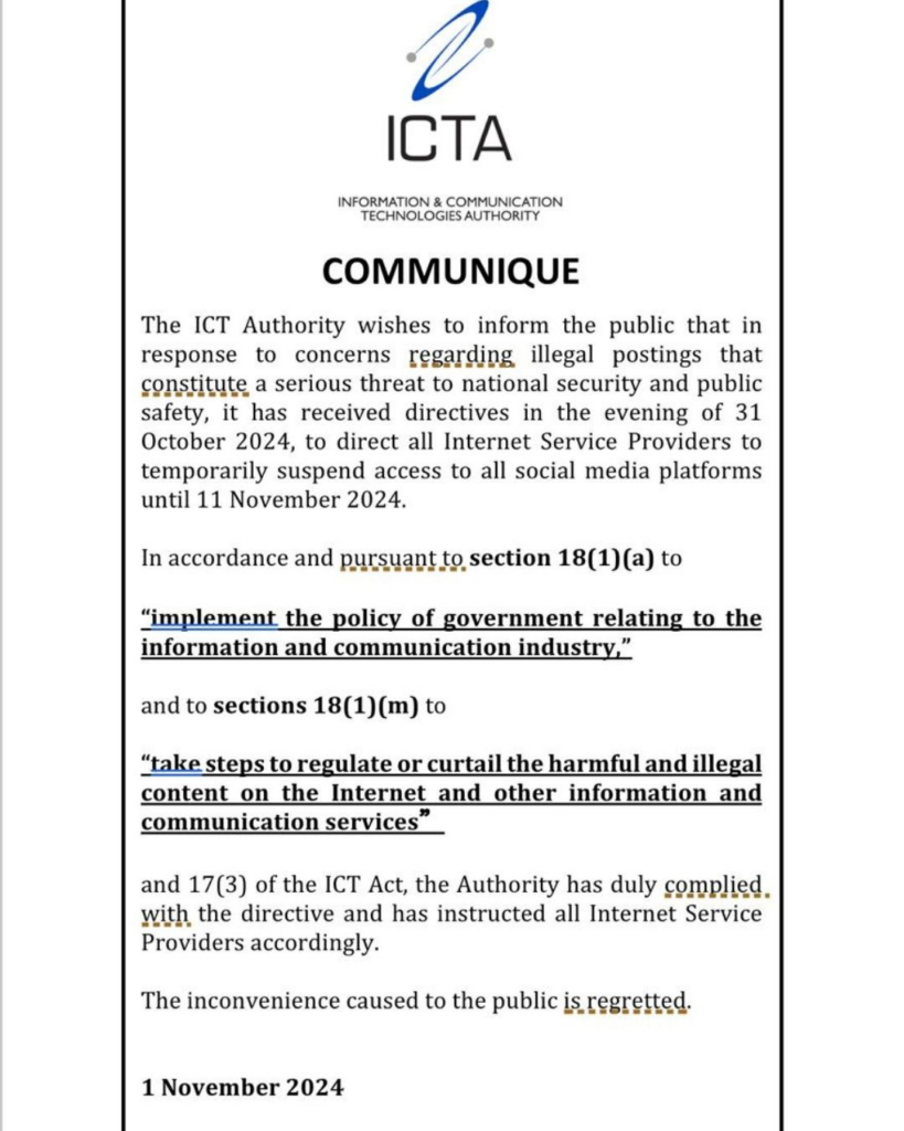 Suspension of social networks Moris Suspension of social networks